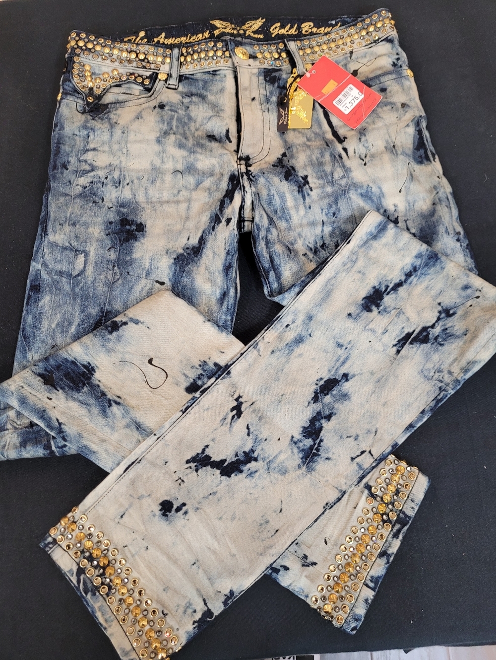 Robin Jeans Men's Rhinestoned Denim Jeans Blue Size 32 Original $1375